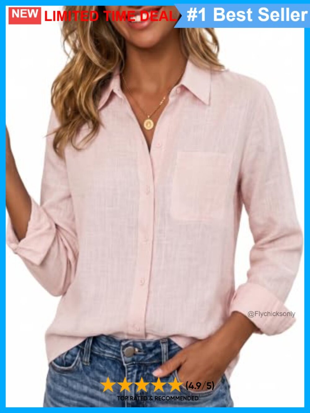 Cotton Linen Textured Button Down Shirt Long Sleeve Blouse